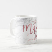 PixDezines New Mrs/Marble Faux Roos Gold/Script Koffiemok (Voorkant links)
