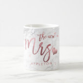 PixDezines New Mrs/Marble Faux Roos Gold/Script Koffiemok (Center)