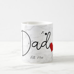 PixDezines NIEUWE VADER Marmer+Moderne Script Koffiemok