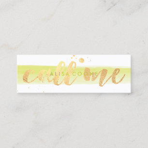 PixDezines noemen me verblind faux gold brush scri Mini Visitekaartje