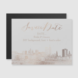 PixDezines NYC Schetste Cityscape/DIY achtergrond Magnetische Uitnodiging