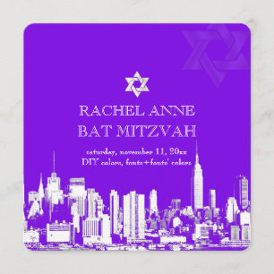PixDezines NYC skyline/bat mitzvah Kaart