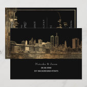 PixDezines NYC Skyline/Faux Gold/DIY Kaart (Voorkant / Achterkant)