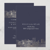 PixDezines NYC Skyline/Faux Silver/DIY Achtergrond Kaart (Voorkant / Achterkant)