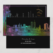 PixDezines NYC Skyline/Rainbow Colors Kaart (Voorkant / Achterkant)