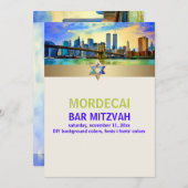 PixDezines NYC/Twin Towers/Bar Mitswa Kaart (Voorkant / Achterkant)