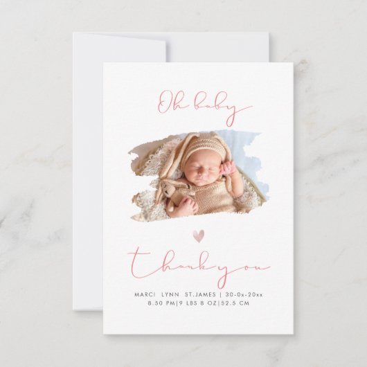 PixDezines Oh Baby Shower Merci + Annonce (Devant)