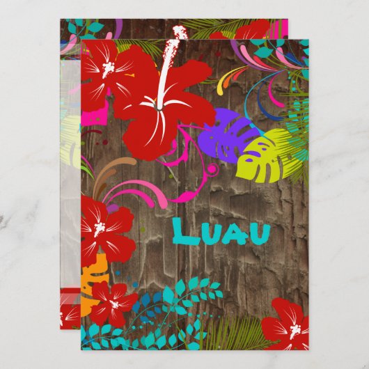 PixDezines Ohana Luau Kaart (Voorkant / Achterkant)