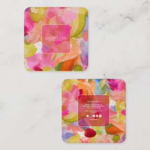 PixDezines O'kika Watercolor Bloemen, Orchideeën Vierkante Visitekaartje