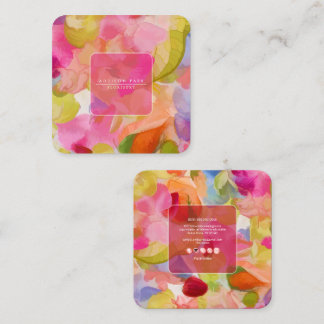 PixDezines O'kika Watercolor Bloemen, Orchideeën Vierkante Visitekaartje