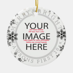 PixDezines onze eerste kerst/Diy kleuren Keramisch Ornament