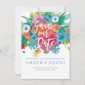 PixDezines Opslaan Datum/Bloemen Waterverf Save The Date (Voorkant)