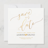 PixDezines Opslaan Datum/Faux Gold/DIY Achtergrond Save The Date (Voorkant)