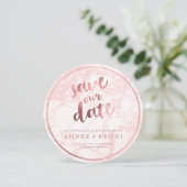 PixDezines Opslaan Datum/Roos Goud/Roze Marmer Save The Date (Staand voorkant)