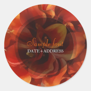 PixDezines oranje calla/diy achtergrondkleur Ronde Sticker