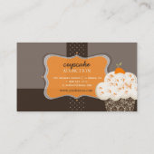 PixDezines oranje chocoladecupcake/pâtisserie Visitekaartje (Achterkant)