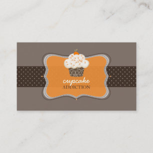 PixDezines oranje chocoladecupcake/pâtisserie Visitekaartje