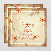 PixDezines  oranje zeestervis Kaart (Voorkant / Achterkant)