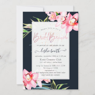 PixDezines Orchid Isle, Bridal Brunch Navy+Roze Kaart