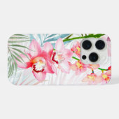 PixDezines Orchid Isle, Pink Orchids Blue Palms (Verso Horizontal)