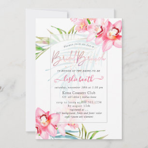 PixDezines Orchid Isle, Tropische Bridal Brunch Kaart