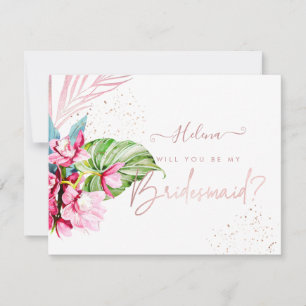 PixDezines Orchid Isle wil je ... Bridesmaid Kaart