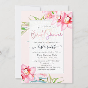 PixDezines Orchidee Eiland, Bruids Brunch Borrel Kaart