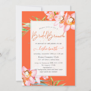 PixDezines Orchidee Eiland, Bruidsbrunch Oranje Kaart