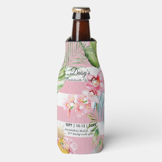 PixDezines Orchidee Isle, Vrijgezellenweekend Flesjeskoeler (Fles Voorkant)