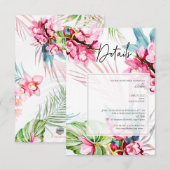 PixDezines Orchidée Isle, Watercolor Détails Carte (Devant / Derrière)