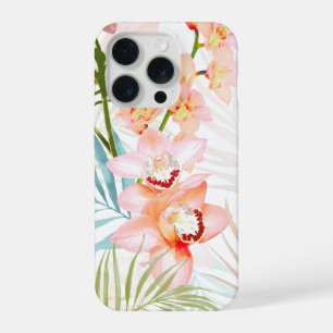 PixDezines Orchideeën Eiland, Perzik Orchideeën Bl iPhone 15 Pro Hoesje
