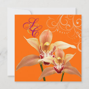 PixDezines Orchids/Oranje + Vlaanderen voor sierdo Kaart