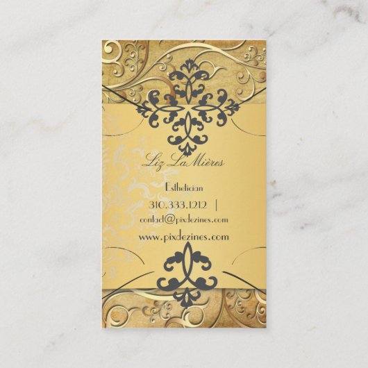 PixDezines ORNAMENTAL SWIRLS/FILIGREE Visitekaartje (Achterkant)