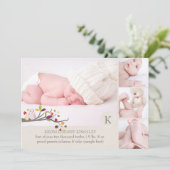 PixDezines owl faire-part de naissance modèle phot (Debout devant)