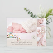 PixDezines owl faire-part de naissance modèle phot (Debout devant)