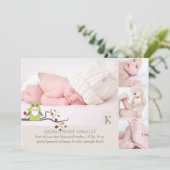 PixDezines owl faire-part de naissance modèle phot (Debout devant)