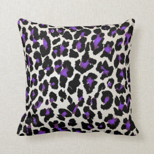 PixDezines paars+goudcheetah/dij kleuren Kussen