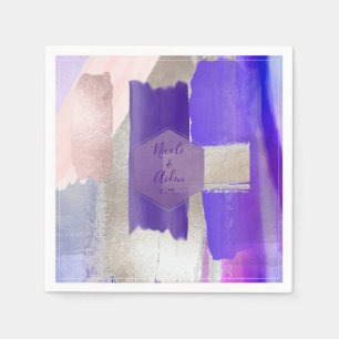 PixDezines Paars Violet Kleurblok Bruiloft Servet