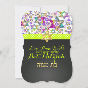 PixDezines paarse/DIY kleur/Zebra/Bat Mitzvah Kaart