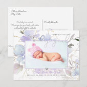 PixDezines Paarse Waterverf bloemetjes Meisje Gebo Briefkaart (Voorkant / Achterkant)