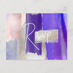 PixDezines Paarse Waterverf RSVP met Maaltijdkeuze Uitnodiging Briefkaart