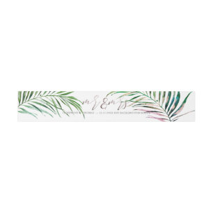 PixDezines Palm Fronds Mr+Mrs Uitnodigingen Wikkel