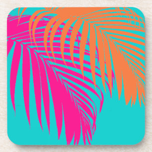 PixDezines palmbladeren/DIY achtergrondkleur Bier Onderzetter