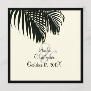 PixDezines Palmbladeren, strandhuwelijk/diy kleur Kaart