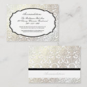 PixDezines parelflora damast/accommodaties Informatiekaartje (Voorkant / Achterkant)