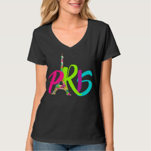 PixDezines Parijs, Eiffeltoren/DIY font+color T-shirt