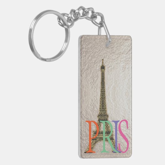PixDezines Paris/Eiffeltoren/DIY kleur Sleutelhanger (Voorkant Links)