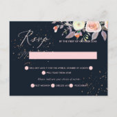 PixDezines Pastel Waterverf Rozen RSVP w meel Uitnodiging Briefkaart (Voorkant)