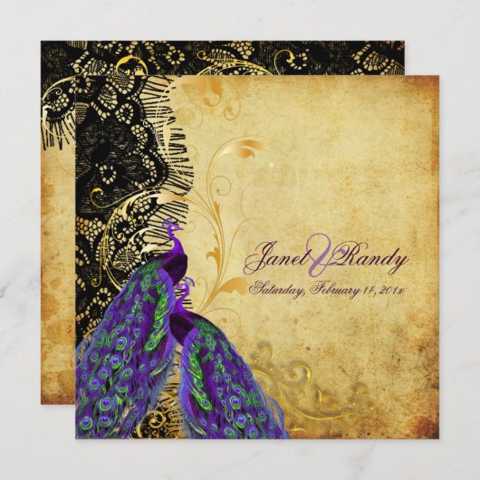 PixDezines  pauock+lace+filigree zwemmen Kaart (Voorkant / Achterkant)