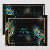 PixDezines pauock veren/aqua/turquoise Kaart (Voorkant / Achterkant)